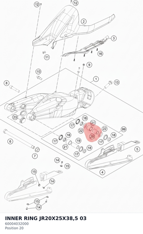 Diagram preview: INNER RING JR20X25X38,5     03 (60004032000)