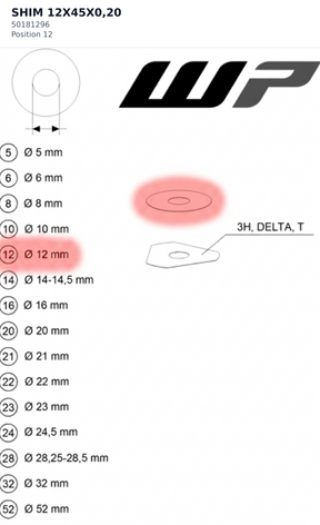 Diagram preview: SHIM 12X45X0,20 (50181296)
