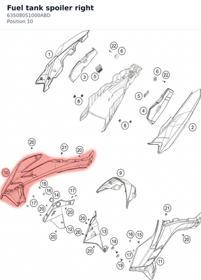 Diagram preview: Fuel tank spoiler right (63508051000ABD)