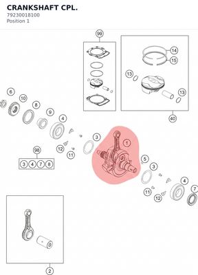 Diagram preview: CRANKSHAFT CPL. (79230018100)