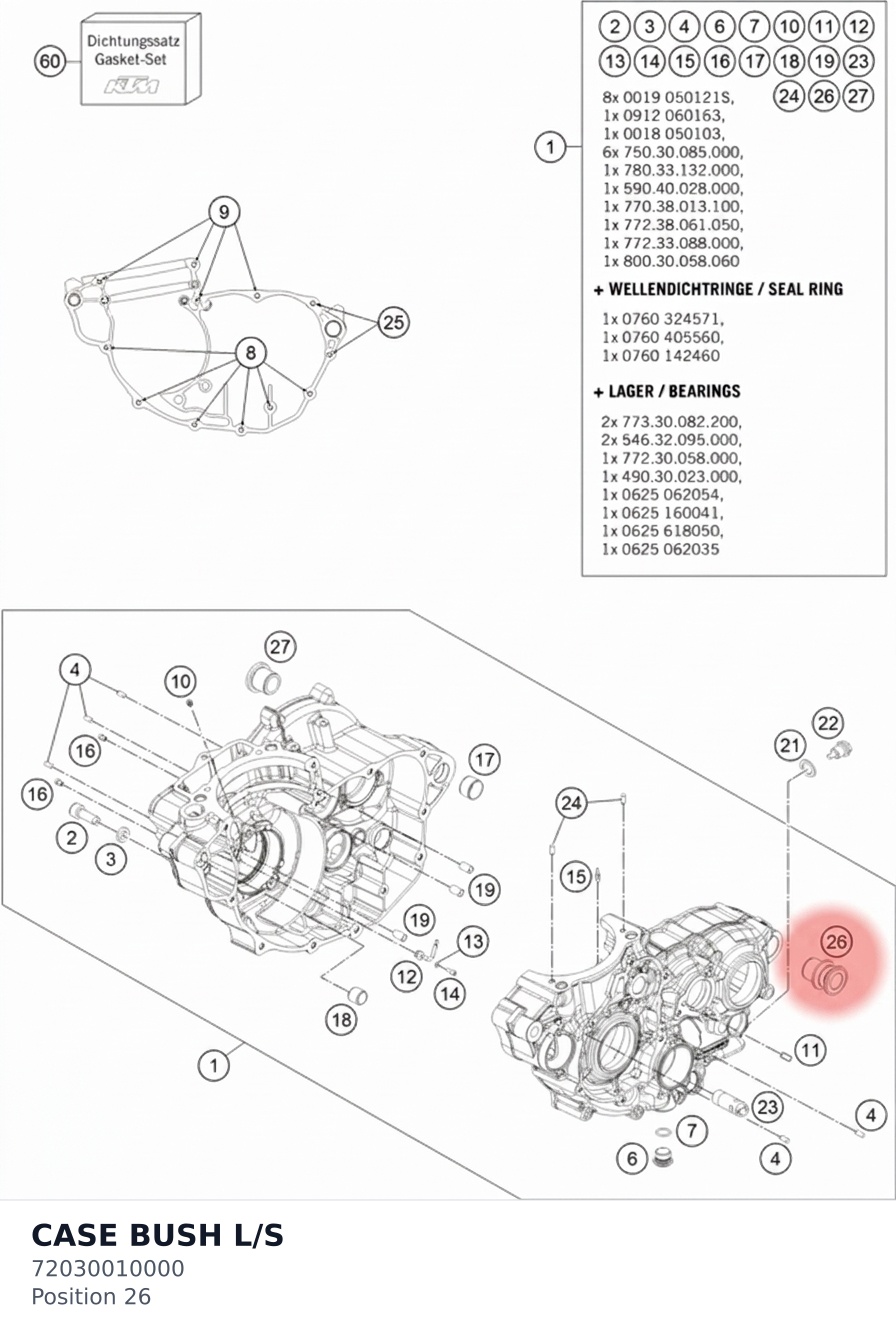 Diagram preview: CASE BUSH L/S (72030010000)