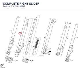 COMPLETE RIGHT SLIDER 35010091B diagram position