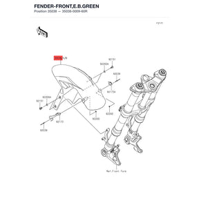 Kawasaki OEM – FENDER-FRONT,E.B.GREE product image