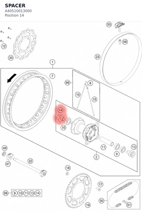 Diagram preview: SPACER (A40510013000)