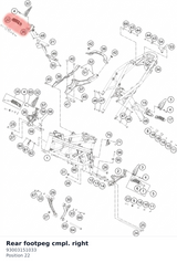 Diagram preview: Rear footpeg cmpl. right (93003151033)