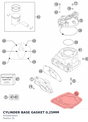 Diagram preview: CYLINDER BASE GASKET 0,25MM (50330035025)