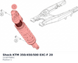 Diagram preview: Shock KTM 350/450/500 EXC-F 20 (12187T6901)