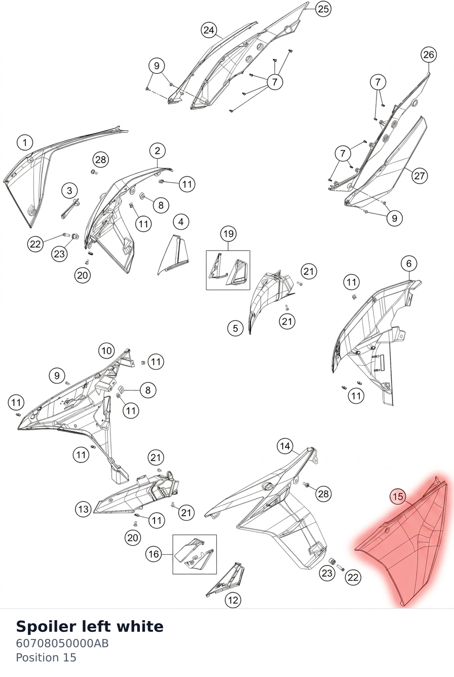 Diagram preview: Spoiler left white (60708050000AB)