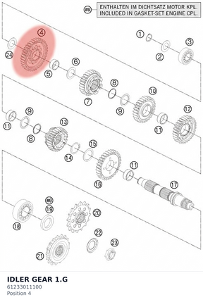 Diagram preview: IDLER GEAR 1.G (61233011100)