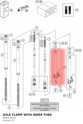 Diagram preview: AXLE CLAMP WITH INNER TUBE (48601305S1)