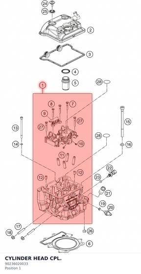 Diagram preview: CYLINDER HEAD CPL. (90236020033)
