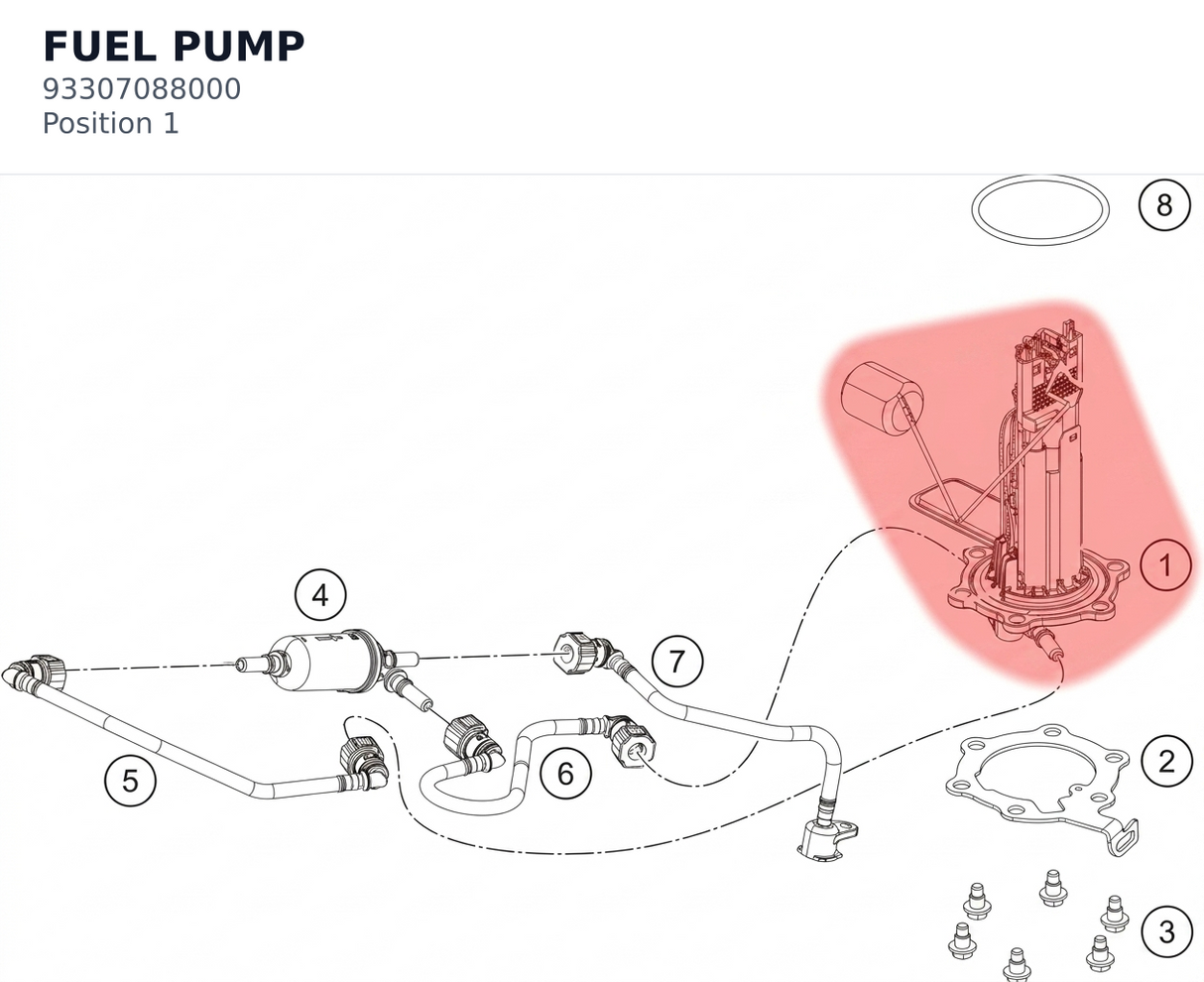Diagram preview: FUEL PUMP (93307088000)