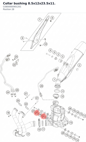 Diagram preview: Collar bushing 8.5x12x23.5x11. (C0800000901201)