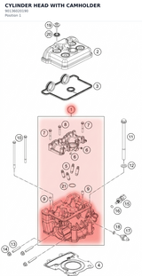 Diagram preview: CYLINDER HEAD WITH CAMHOLDER (90136020190)