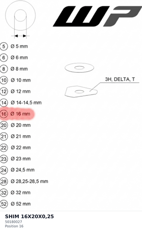 Diagram preview: SHIM 16X20X0,25 (50180027)