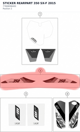 Diagram preview: STICKER REARPART 350 SX-F 2015 (77808098400)
