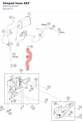 Diagram preview: Shaped hose AKF (A60715021070)