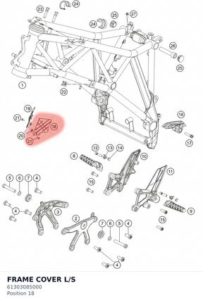 Diagram preview: FRAME COVER L/S (61303085000)