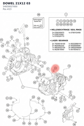Diagram preview: DOWEL 21X12 03 (54830027000)
