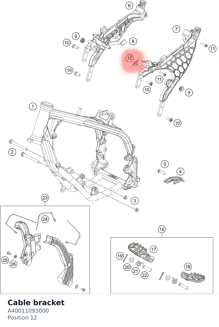 Diagram preview: Cable bracket (A40011093000)