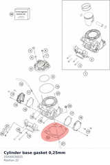 Diagram preview: Cylinder base gasket 0,25mm (55430030025)