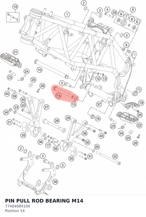 Diagram preview: PIN PULL ROD BEARING M14 (77404084100)