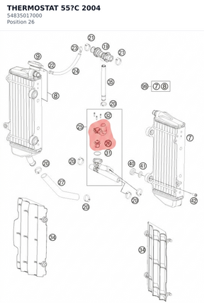 Diagram preview: THERMOSTAT 55?C           2004 (54835017000)