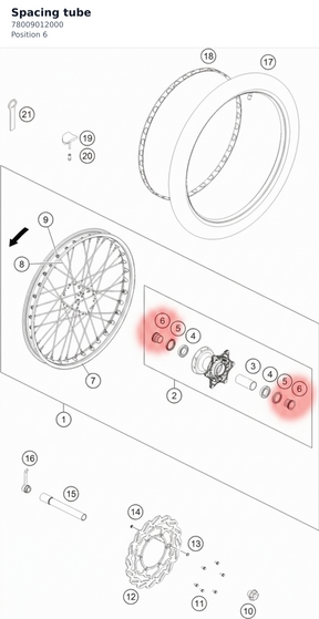 Diagram preview: Spacing tube (78009012000)