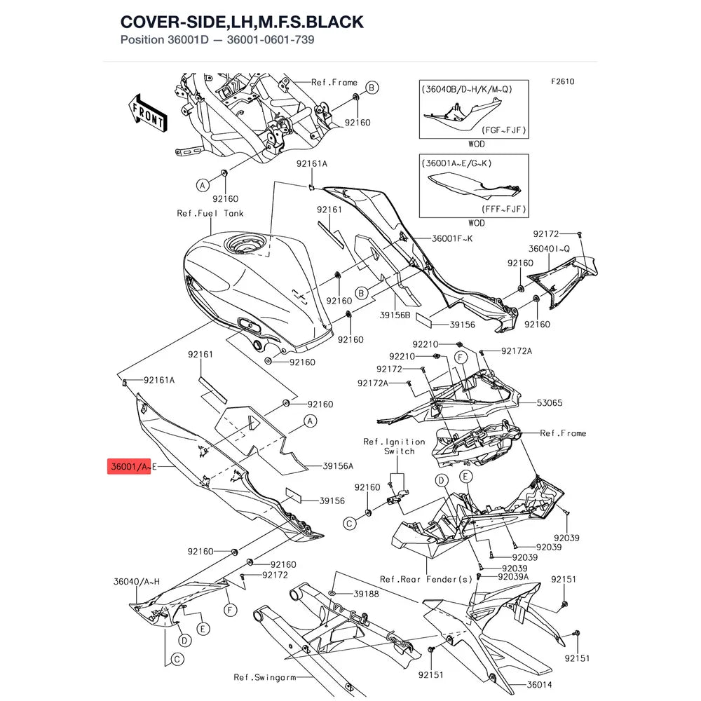 Kawasaki OEM – COVER-SIDE,LH,M.F.S.B product image
