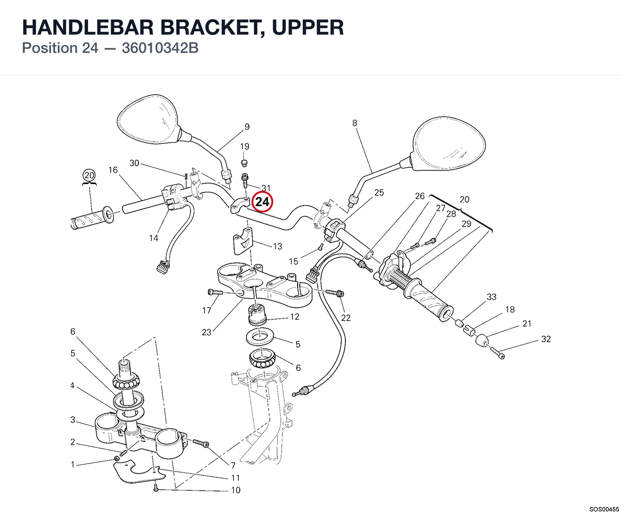 HANDLEBAR BRACKET, UPPER