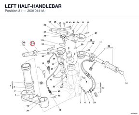LEFT HALF-HANDLEBAR 36010441A diagram position