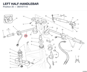 LEFT HALF-HANDLEBAR 36010711A diagram position