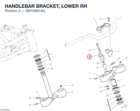 HANDLEBAR BRACKET, LOWER RH 36015661AA diagram position