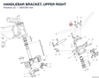 HANDLEBAR BRACKET, UPPER RIGHT 36015911AA diagram position