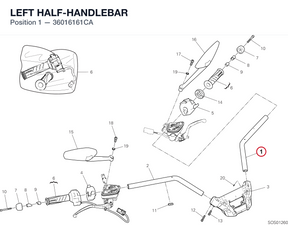 LEFT HALF-HANDLEBAR 36016161CA diagram position