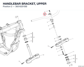 HANDLEBAR BRACKET, UPPER 36016201BB diagram position