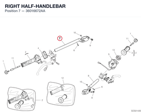 RIGHT HALF-HANDLEBAR 36016672AA diagram position