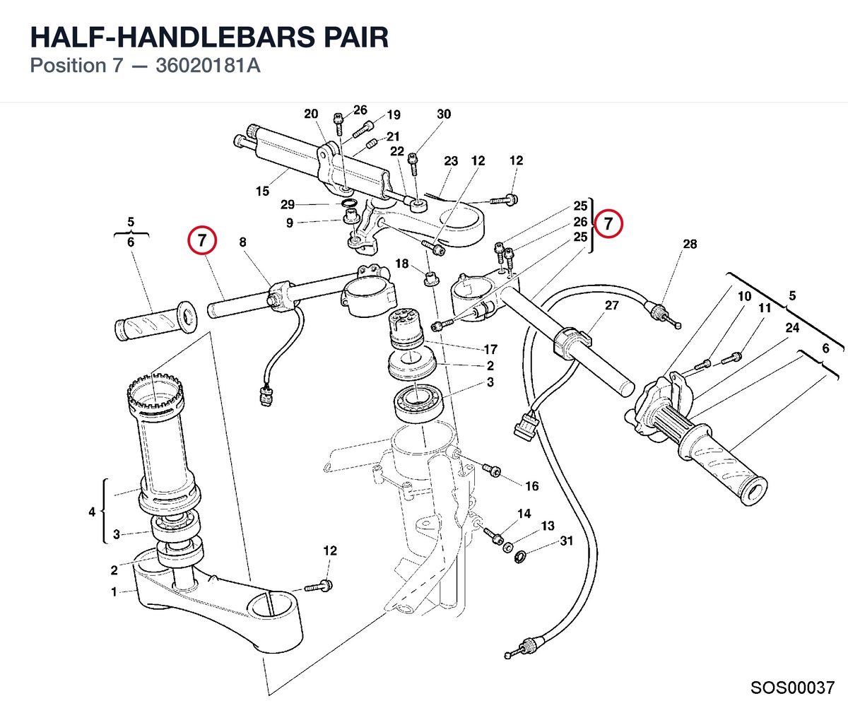 HALF-HANDLEBARS PAIR