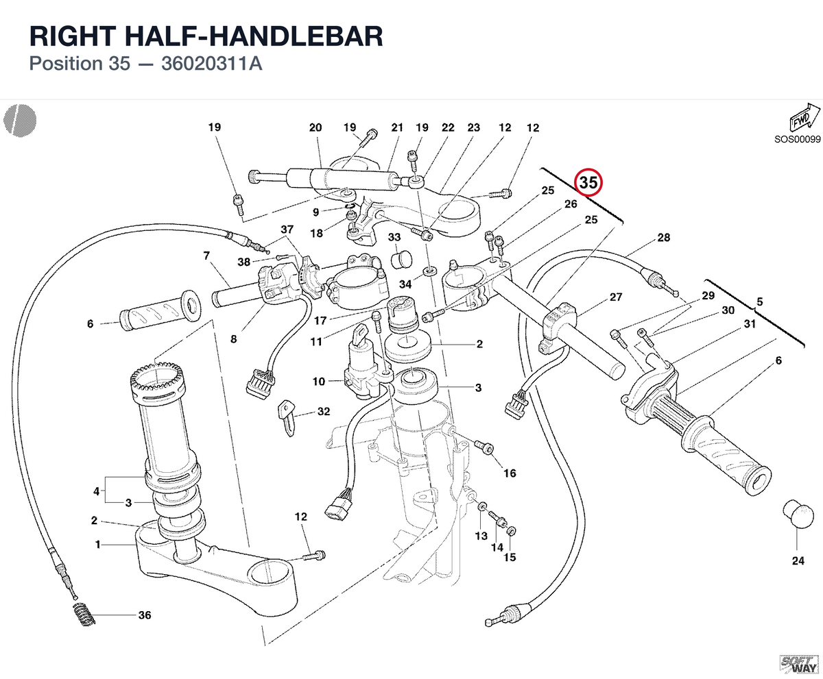 RIGHT HALF-HANDLEBAR