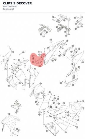 Diagram preview: CLIPS  SIDECOVER (69003003050)