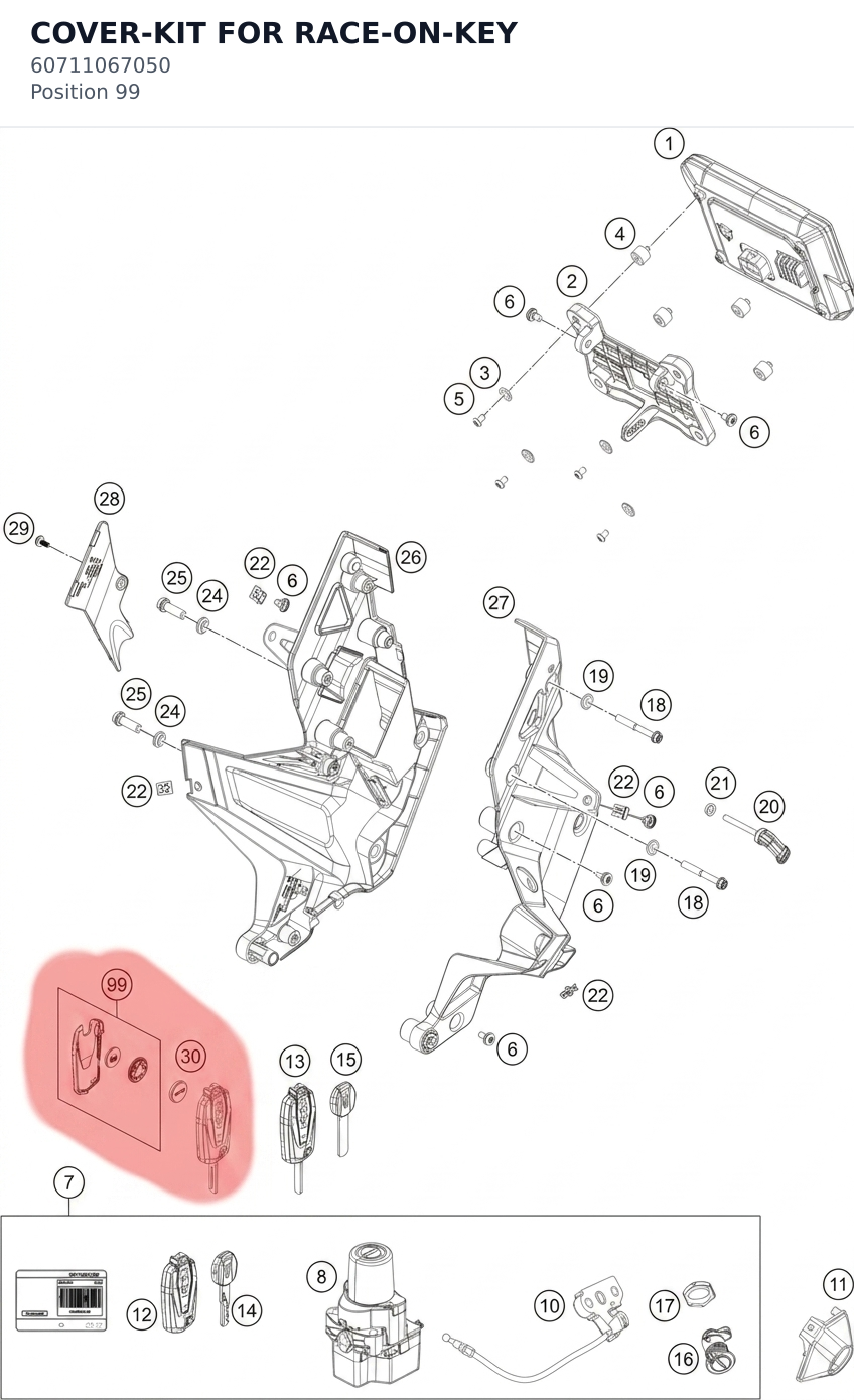 Diagram preview: COVER-KIT FOR RACE-ON-KEY (60711067050)