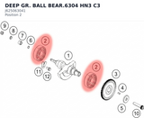 Diagram preview: DEEP GR. BALL BEAR.6304 HN3 C3 (J625063041)