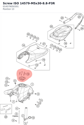 Diagram preview: Screw ISO 14579-M5x30-8.8-P3R (014579050301)