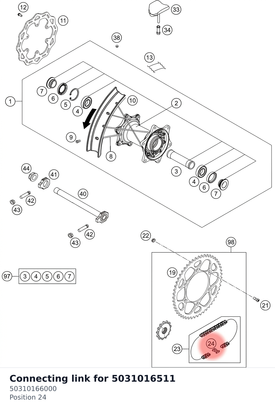 Diagram preview: Connecting link for 5031016511 (50310166000)