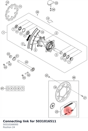 Diagram preview: Connecting link for 5031016511 (50310166000)