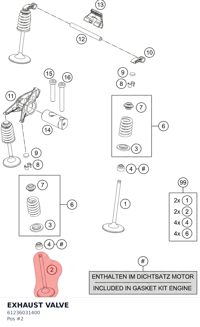 Diagram preview: EXHAUST VALVE (61236031400)