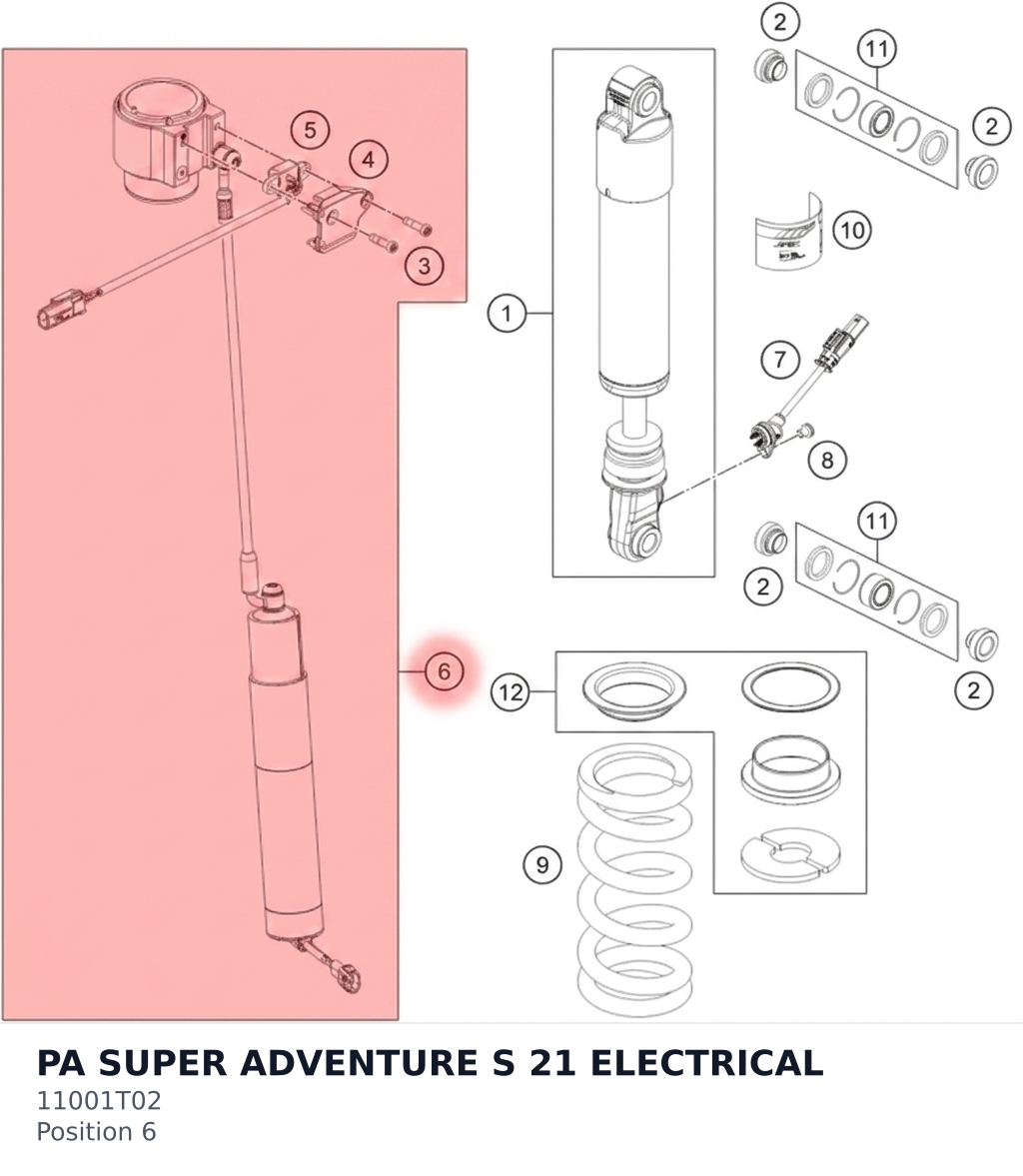 Diagram preview: PA SUPER ADVENTURE S 21 ELECTRICAL (11001T02)