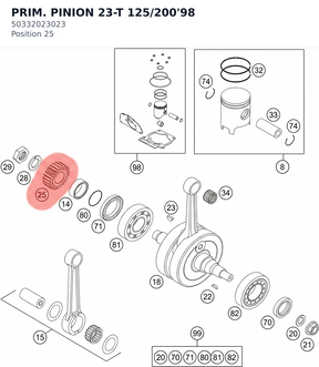 Diagram preview: PRIM. PINION 23-T 125/200'98 (50332023023)