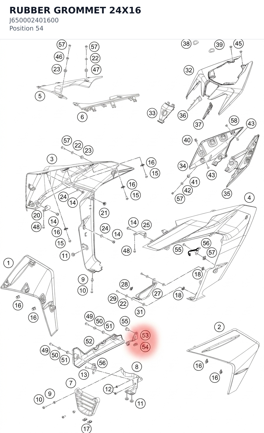 Diagram preview: RUBBER GROMMET 24X16 (J650002401600)