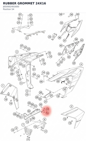 Diagram preview: RUBBER GROMMET 24X16 (J650002401600)
